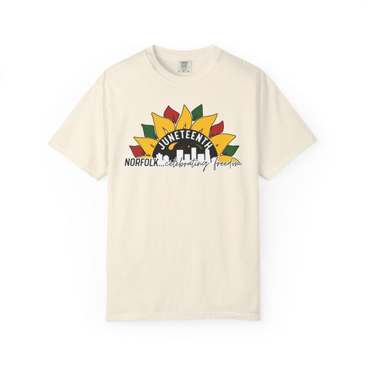 Juneteenth Norfolk T-Shirt — Celebrating Freedom Sunflower Graphic